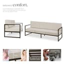 tectake® Conjunto Jardín Exterior de Acero, Sillones Terraza con Acolchado Grueso, Sillas Jardín con Pies Ajustables, Muebles Jardín Exterior, Fundas Repelentes al Agua, Sofás para Jardín - 3 plazas - 4