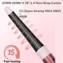 Long Conical Barrel for Dyson Airwrap HS01 HS05 HS08, 0.78-1.4Inch/ 20-36mm Auto-Wrap Curlers, Self-Curling Hair Roller Curlers Attachment, Pink - 2
