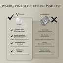 Vinani Damenring, 925 Sterling Silber – gewölbtes breites Massivband mit schlichter gebürsteter Oberfläche, elegantes minimalistisches Design, handgefertigter zeitloser, Größe 58 Modell 2RMX58 - 6