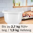 Bosch Küchenmaschine Serie 4 MUM5XW20, Edelstahl-Schüssel 3,9 L & Rührschüssel MUZ5KR1, 3,9 Liter, max. Teigmenge 2,7 kg, spülmaschinengeeignet, weiß, passend für Küchenmaschine Serie 4 - 6