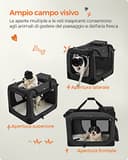 FEANDREA Trasportino per Cani, Gabbia Pieghevole per Animali Domestici, Taglia XL, Tessuto Oxford e Maglia, Traspirante, Portatile, Struttura in Metallo, con Manici e Tasche, 81 x 58 x 58 cm, Nero PDC80H - 10