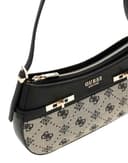 GUESS bolso de hombro Melinda Logo Shoulder Bag Black Logo negro - 4