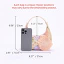 Nogkdyc Elegant Mesh Embroidery Handbag for Women, Stylish Floral Jacquard Tote Bag with 3D Flower Design, Vintage Lace Top-Handle Bag for Weddings, Parties & Summer Outings (Off-white,Mini) - 3