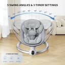 Ixdregan Hamaca para Bebé, Arnés Actualizado de 5-Puntos Eléctrica Silla Mecedora para 0-9 kg de Bebé, App y Control Remoto Hamaca Bebe con 3 Temporizadores, 5Velocidades de Columpio y Melodias Gris - 5