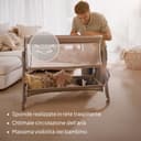 lionelo LUNA lettino portatile con materasso, co-sleeping, da neonato a 9kg, altezza e inclinazione regolabili, 4 ruote con blocco, fissaggio al letto dei genitori, arioso lettino da affiancare - 5