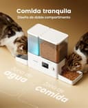 oneisall Distributore automatico per gatti e acqua, 36 tazze/8,5L, 2 in 1, per cibo pulito e acqua fresca, grande capacità, 5 l, dispenser di cibo per gatti e fontana a gravità da 3,5L per animali - 4