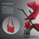 Stokke Xplory X Wickeltasche, Ruby Red – Trageoption als Schultertasche oder Rucksack – Inklusive faltbarer Wickelunterlage & Beuteltasche – UPF 50+, wasserabweisend, leicht zu reinigen - 5