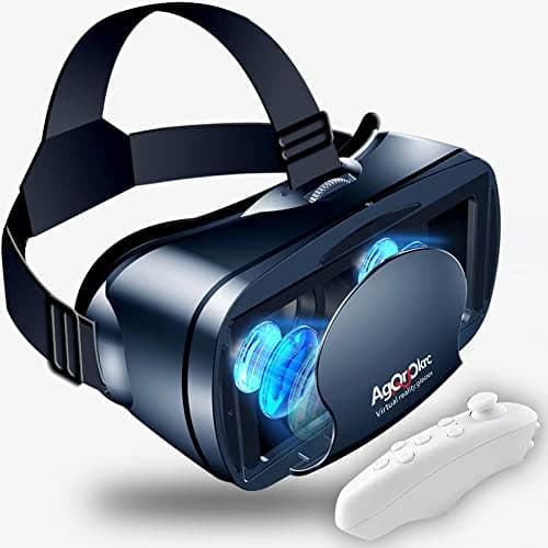 Gafas VR, Compatible con Phone y Android Phone,VR Gafas de Realidad Virtual - Disfruta de los Mejores Juegos y Videos RV 3D, 2K Gafas VR (Negro)