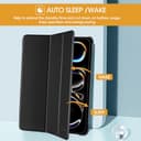 ProCase Hülle für iPad Pro 13 Zoll M5/M4 (2025/2024), Dreifache Schutzhülle Case für 13" iPad Pro M5 2025/ M4 2024, Dünn Leicht Smart Cover mit Translucent Frosted Rückhülle -Schwarz - 4