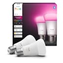 Philips Hue Bombillas LED Inteligentes A60, White and Color Ambiance, Luz blanca y de colores, E27, 8,1 W, Regulable 1000-20.000 K, 1100 lm, Alexa, Google Assistant y Apple Home, Pack de 2 - 1