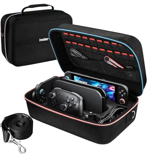 ivoler Funda para Nintendo Switch 2, Funda Protectora Dura de Lujo para Interruptor portátil, Funda Protectora para la Consola Nintendo Switch 2, y Otros Accesorios Contiene 20 Cartuchos de Juego