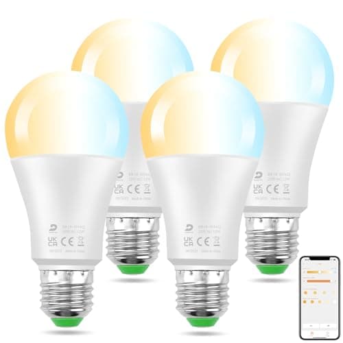 DUSKTEC Lampadine LED E27 Smart, Compatibile Alexa, Lampadina Inteligente Bluetooth 12W 1000LM 100W Equivalente, Dimmerabile 2700K-6000K Luce Bianco Caldo Fredda, App Controllato, 4 Pezzis
