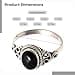 Black Vintage Black Onyx 925 Sterling Silver Ladies Ring Size 5-11 International Chart - 3