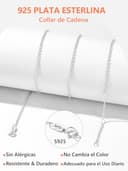 Silvora Cadena Plata de Primera Ley 925 Mujer Apilable con Colgante Collar Minimalista Rolo Cable 46cm 1.5mm Regalo Madre Amiga Pareja - 6