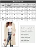Aottori Cárdigan Mujer Punto Largo Manga Larga Suéter Chaqueta Botones Bolsillos Suéter Chaqueta Casual Elegante Abrigo Frente Abierto Otoño Invierno Albaricoque M - 6
