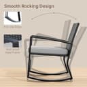 Xbro Conjunto Jardin Exterior de Ratán, Muebles Jardin Exterior para 4 Personas con Mesa de Vidrio 1 Sofa Exterio y 2 Sillas, para Patios, Jardines y Espacios al Aire Libre (Gris) - 5