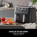 Ninja Foodi MAX Dual Zone Digital Air Fryer, 2 Drawers, 9.5L, 6-in-1, Uses No Oil, Max Crisp, Roast, Bake, Reheat, Dehydrate, Cook 8 Portions, Non-Stick Dishwasher Safe Baskets, Black AF400UK - 6