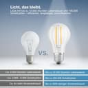 Osram SMART+ LED-Lampe, A60, 6W, 2700K, E27, Kolbenform, Filament, klar, dimmbar, steuerbar mit App oder Sprachassistent, Matter kompatibel - 9
