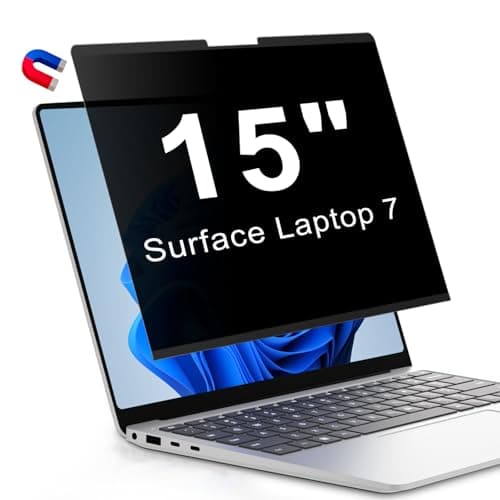 LUSA DESIGN 15 Inch Magnetic Privacy Screen for Surface Laptop 7, Removable Anti Glare Screen Protector, Blue Light Computer Filter, Anti Spy Easy Install
