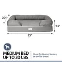 PetFusion Ultimate Solid 2,5 "Memory Foam Haustierbett für kleine Hunde und Katzen (25 x 20 x 5,5" orthopädische Sofacouch; grau). Ersatzabdeckungen und Decken sind ebenfalls erhältlich - 3