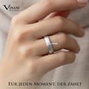 Vinani Ring aus 925 Sterling Silber - Schmaler Damenring klassisch schlicht mattiert als Partnerring für Frauen, nickelfrei & antiallergisch, Designed in Deutschland, RCL58 - 4