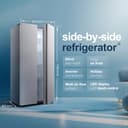 Fridgemaster MS83430ES Freestanding Slim American Side by side Door Fridge Freezer 441L, Total No Frost, Inverter compressor, Silver, 83.2x178.0cm, Energy Rating E - 2