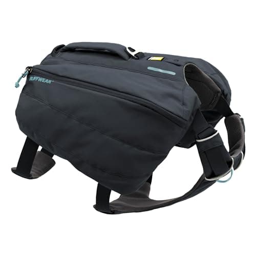 RUFFWEAR Zaino Front Range, Pettorina per Cani Extra Large con Tasche e Maniglia, Zaino per Cani per Escursioni Giornaliere, 2 Punti di Attacco per Guinzaglio e Finiture, Medium,Basalt Gray
