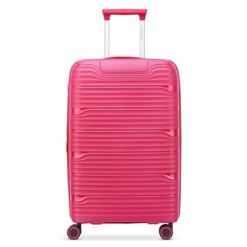 DELSEY PARIS Dune Hardside Expandable Luggage with Spinner Wheels, Viva Magenta, Checked-Medium 25 Inch, Dune Hardside Expandable Luggage with Spinner Wheels