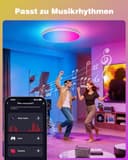 Oraymin Deckenlampe mit Fernbedienung, 24W RGB Farbwechsel LED Deckenleuchte mit APP-Steuerung, 2700K-6500K Schlafzimmerlampe, Dimmbar LED Lampe für Wohnzimmer, Kinderzimmer, Ø30CM - 6