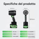 Soffiatore a Batteria Con Motore Brushless: 200km/h Soffiatore per Foglie Con Batteria 4000mAh,spinta fino a 1300G,45000rmp Motore brushless ad alta velocità,Adatto per la Manutenzione - 7