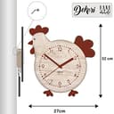 DEKORI Orologio da Parete con Pendolo – Design Gallinella in Legno, Silenzioso e Artigianale, per Cucina Rustica o Casa, 27x32 cm - 6