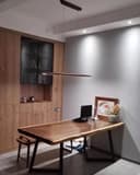 LED Wood Pendant Lamp Dining Table Pendant Lamp, Dimmable Modern Pendant Lamp Wood With Remote Control, Modern Straight Design Living Room Lamp Hanging For Kitchen Office Dining Room (brown, 130 cm) - 4