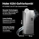 Haier French Door Kühl-Gefrierkombination 70 cm Breite I 477 L French Door Kühlschrank mit Wasserspender, LED I Doppeltür Kühlschrank mit Gefrierfach, No Frost I FD 70 SERIE 7 HFR7720DWMP - 2