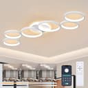 Liyabber LED Deckenleuchte Dimmbar Wohnzimmer Deckenlampe Weiß Wohnzimmerlampe Schlafzimmerlampe Fernsteuerung und App Steuerung, Modern 6-Rund Ring Deckenbeleuchtung mit Memory Funktion, L113cm/69W - 1