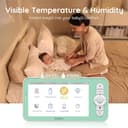BOIFUN 2K Wifi Baby Monitor, App & 5'' Screen Control, Smart Night Light, Night Vision, Cry Motion Sound Detect, 360° Camera, Smartphone, PTZ, Auto-tracking, 24-H Battery Life, Humidity Temperature - 8