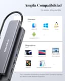 LENTION Hub USB C HDMI 4K@60Hz, PD 100W, Lector de Tarjetas SD/TF, USB 3.0 & 2.0, Adaptador USB C 7 en 1 para MacBook Pro 2025-2016, Nuevo Mac Air, Surface, iPhone 17 Plus Pro MAX y Más (Gris) - 7