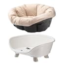 Ferplast Hundebett & Katzenbett mit Kissen, Hundebett waschbar, erhöhtes Hundebett Klein, katzenbett waschbar, atmungsaktiv & rutschfest, Sofa' Throne 64 x 48 x h 29,5 cm, Weiß - 5