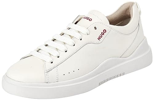 HUGO Womens Blake Tenn Leather-Upper Trainers with Cupsole Construction Size 9