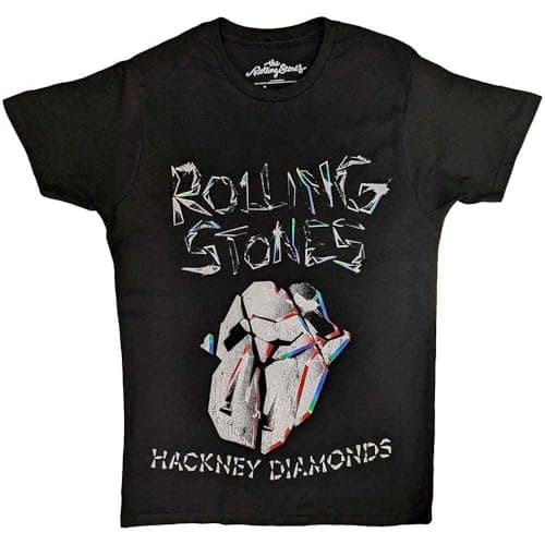The Rolling Stones T Shirt Hackney Diamonds Faded Logo Official Unisex Black M