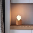 OuXean Kleine Tischlampe Nachttischlampe mit quadratischem Holzsockel Nachttischlampe, E27 60W Perfekt für Schlafzimmer, Wohnzimmer oder Büro (ohne Leuchtmittel) - 7