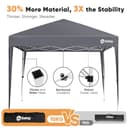 Sekey 3m x 3m One-Touch Pop Up Gazebo with Sides – Instant Setup, Heavy Duty & Waterproof 1000mm, Includes 4 Weight Bags for Extra Stability – Perfect for Outdoor Events (Grey, 3x3 with Sides) - 3