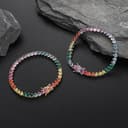 Bracciale con diamanti, Bracciale tennis con diamante simulato classico placcato oro 18 carati da 4 mm Braccialetti zirconi cubici a taglio rotondo for le donne Matrimonio Prom nuziale(8 Inch) - 4