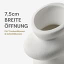 PEUZ Steinturm Vase aus Keramik – Skulpturale Keramikvase mit rauer Steinstruktur, für Trockenblumen, Pampasgras, frische Blumen oder als Dekoobjekt, handgefertigt, matt weiß, ca. 20 cm - 5