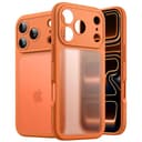 JETech Matte Case for iPhone 17 Pro 6.3-Inch, Shockproof Military Grade Drop Protection, Full Camera Lens Protection, Frosted Translucent Back Minimalist Phone Cover (Orange) - 1