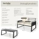 tectake® Set Salottino da Giardino, Telaio in Alluminio Antiruggine, Divano, Cuscini Spessi, Tavolo da Giardino, Regolabile, Set Salotto da Esterno, Design a Corda – Stile 2, 2 Posti + Tavolo - 6