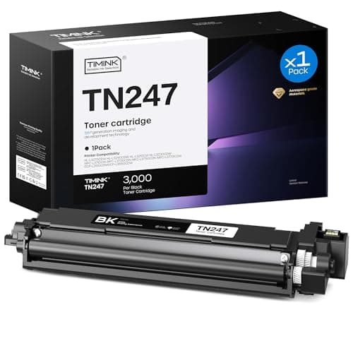 Timink Toner TN247 TN-243CMYK Toner Value Pack Compatible for Brother TN243 DCP-L3550CDW HL-L3230CDW HL-L3210CW MFC-L3750CDW HL-L3270CDW MFC-L3770CDW DCP-L3510CDW MFC-L3710CW Ink Cartridges (1 Black)