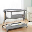 Twinly Comfortly - Cuna Colecho Bebé y Moisés 2 en 1 con Ruedas | Minicuna de Viaje Plegable, Sin Montaje, Altura Ajustable y Función Antireflujo | Incluye Colchón, Sábana Algodón y Bolsa (Wood) - 6