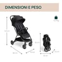 Chicco Urbino, Passeggino 0+ Mesi-22 Kg, Passeggino Leggero con Chiusura Smart e Compatta, Capotte Estensibile con Trattamenti UV50+ Antipioggia, Schienale Reclinabile e Regolabile, Poggiagambe, Nero - 2