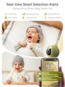 Outinput 2K 4MP Smart Baby Monitor - 355° PTZ WiFi Baby Monitor with Camera and Night Vision, Cry Detection, Motion Sensor & Tracking, Feeding Reminder, 2 Way Talk, Lullabies, APP Control Baby Camera - 4