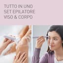 Panasonic ES-EYL9-P503 Cordless Wet & Dry Epilator and Eyebrow/Facial Epilator for Women, Short Hair Removal, 3 Speeds, Foot Care Accessories and Bikini Trimmer, White/Light Purple - 2